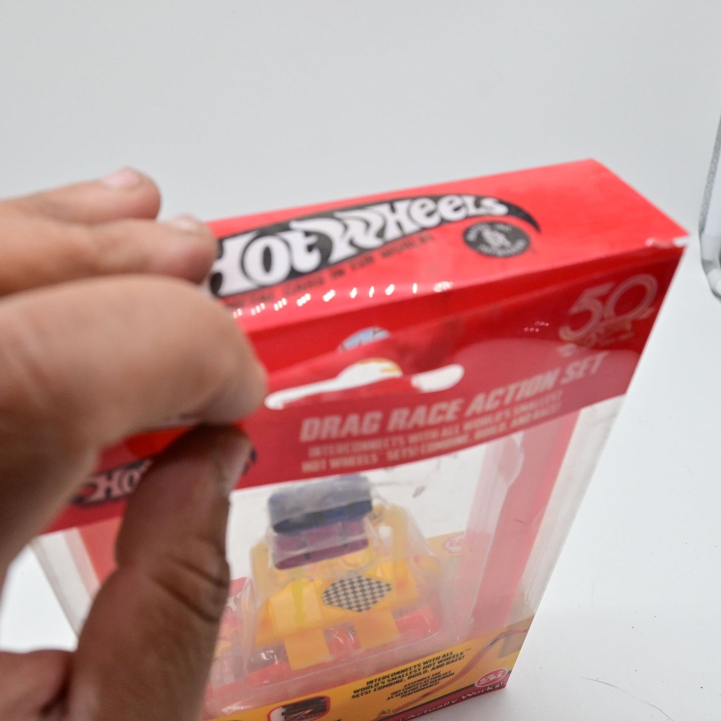 Hot Wheels World's Smallest Drag Race Action Set New Unsealed