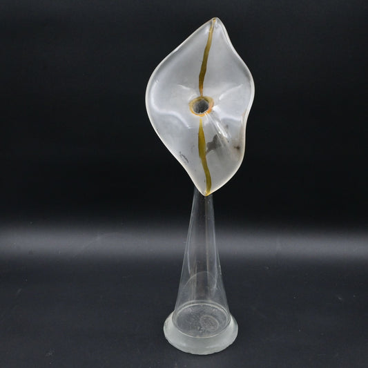Murano Clear & Gold Calla Lily Glass Vase