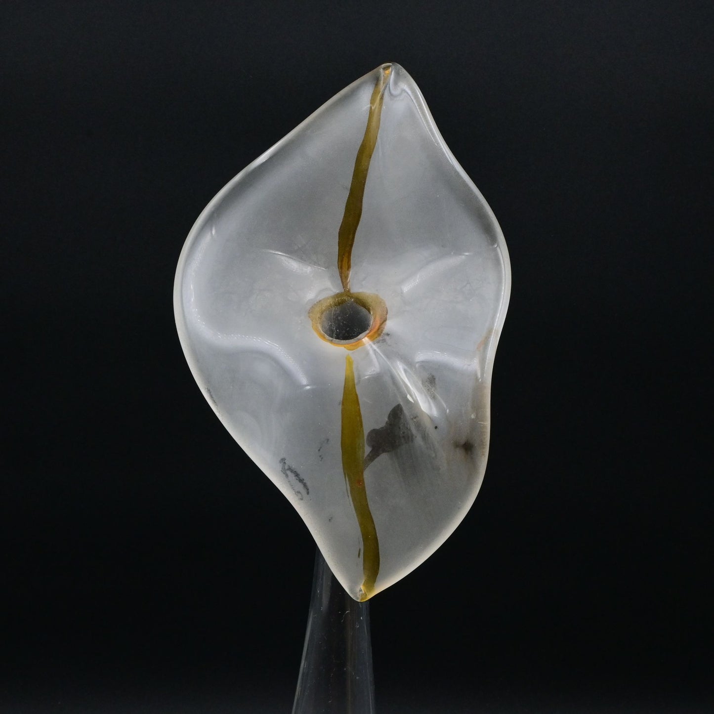 Murano Clear & Gold Calla Lily Glass Vase