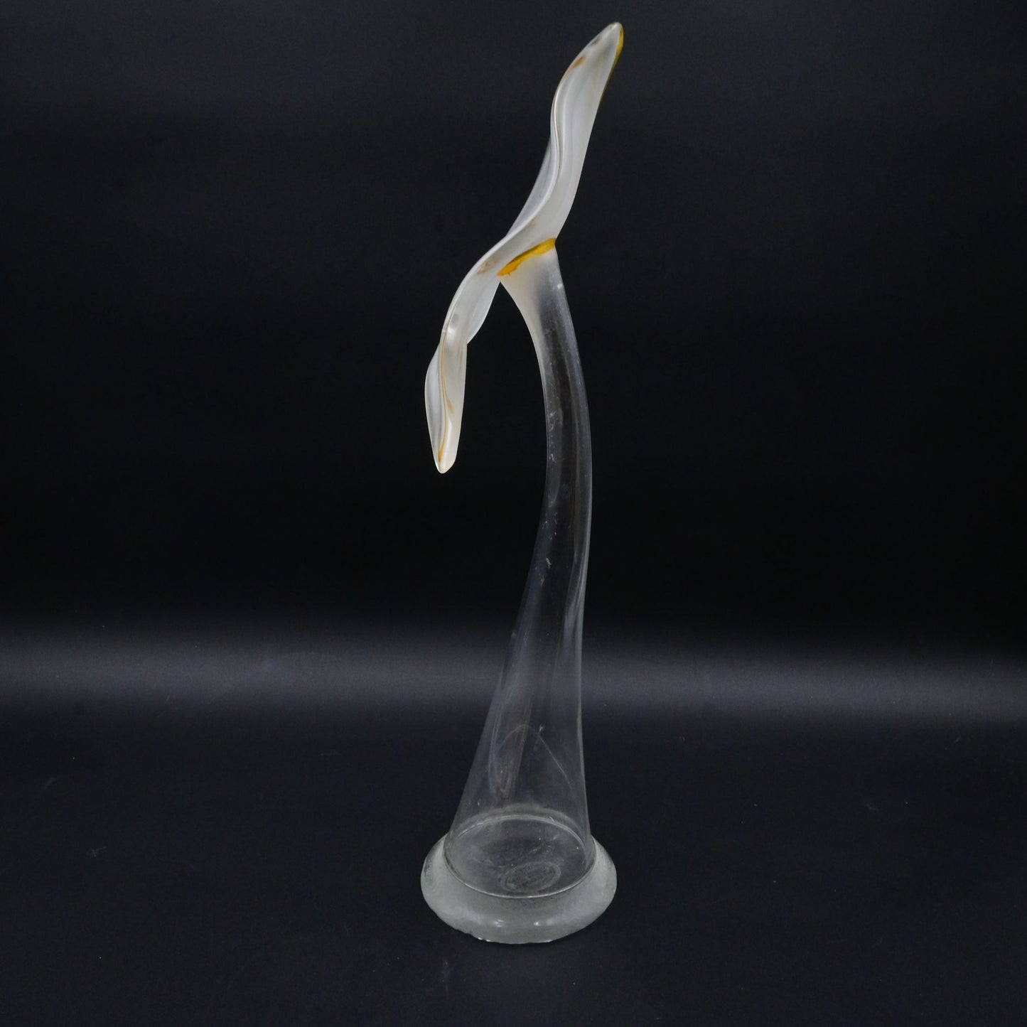 Murano Clear & Gold Calla Lily Glass Vase