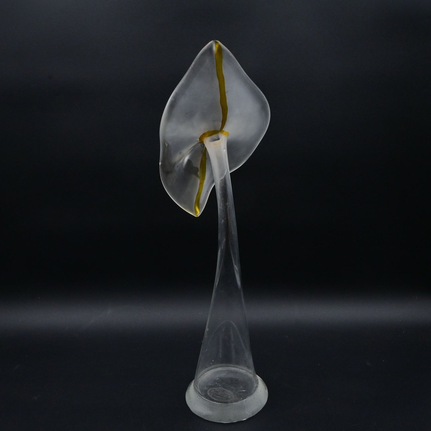 Murano Clear & Gold Calla Lily Glass Vase
