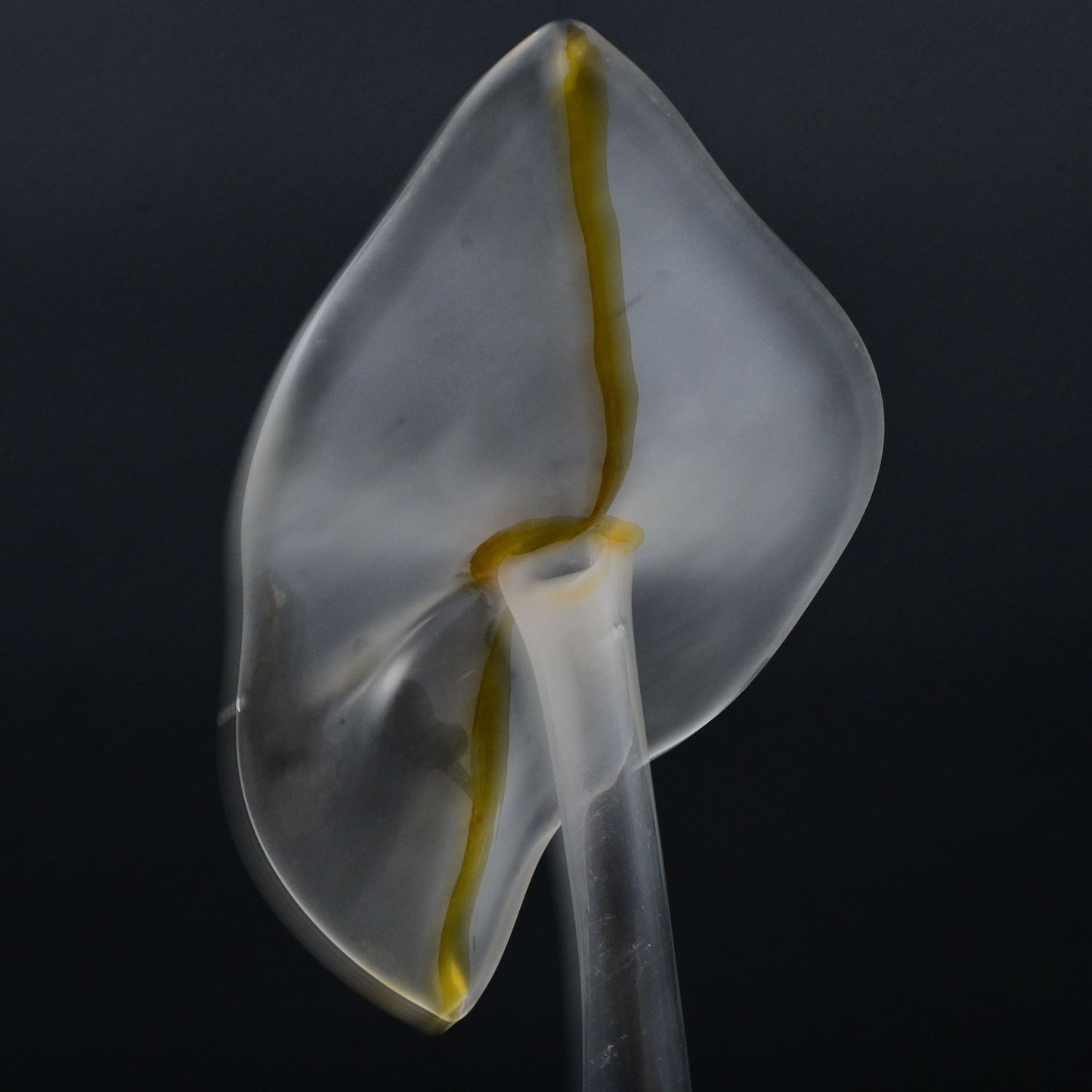 Murano Clear & Gold Calla Lily Glass Vase