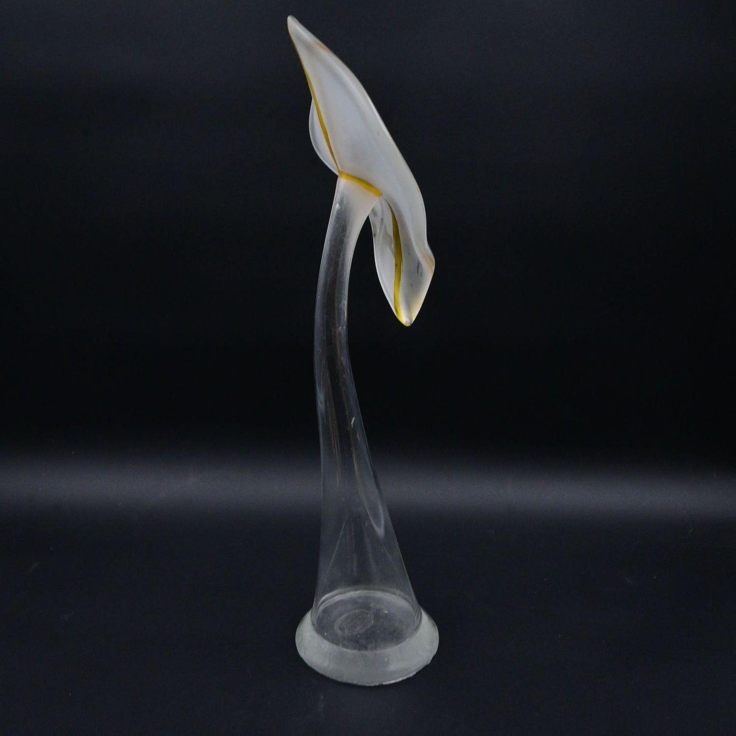 Murano Clear & Gold Calla Lily Glass Vase