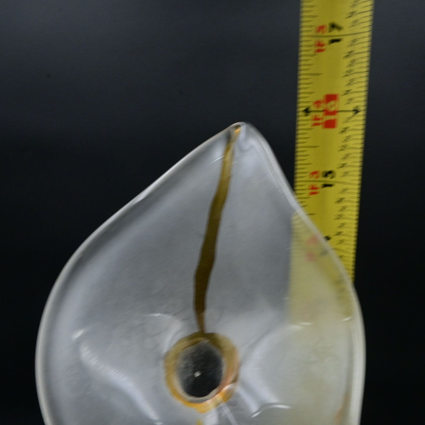 Murano Clear & Gold Calla Lily Glass Vase
