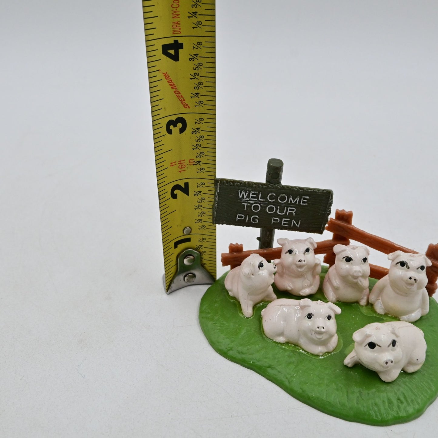 Welcome To Our Pig Pen Hong Kong Plastic Figure - Vintage 1960s