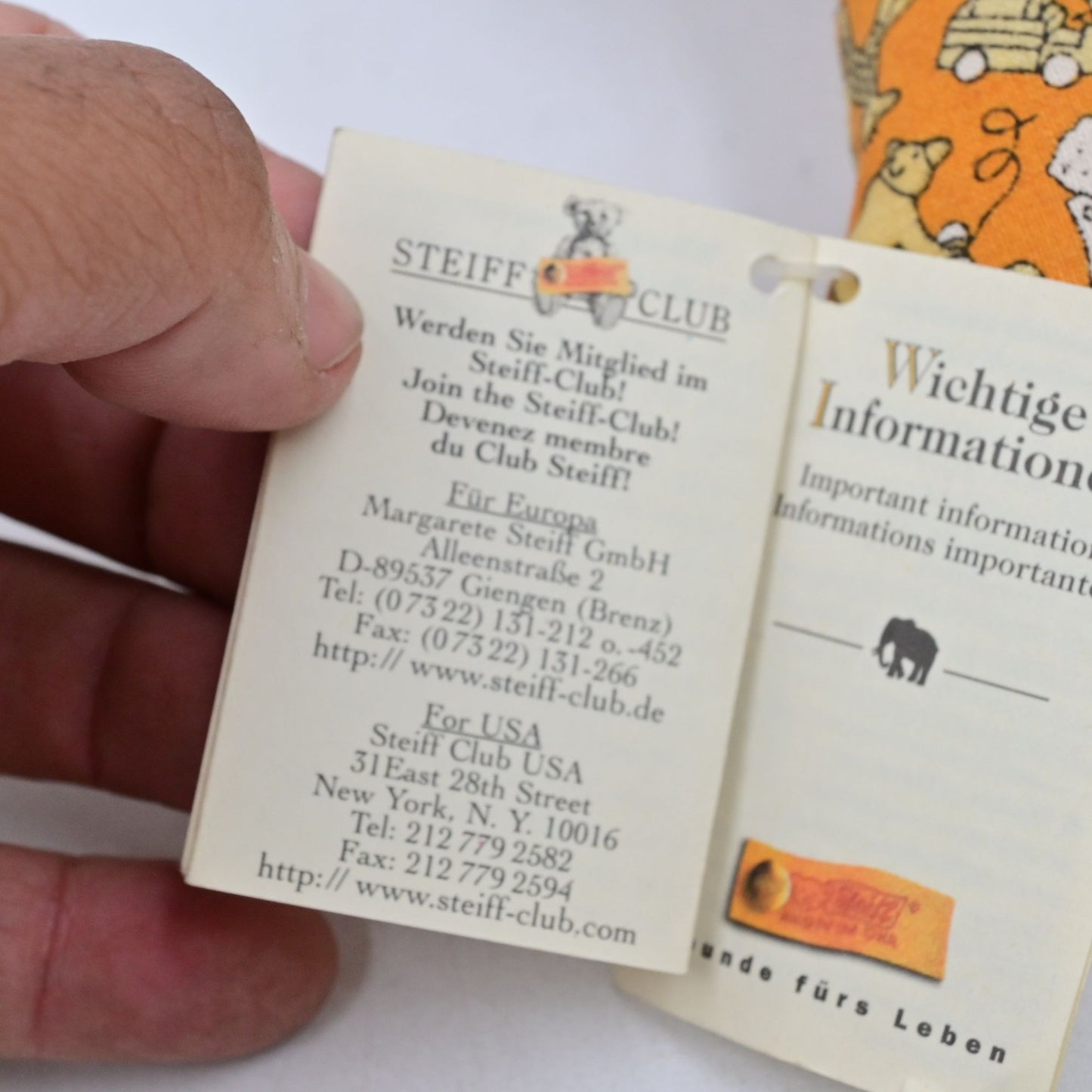 Babyartikel Bear with Tags Margarete Steiff 8"