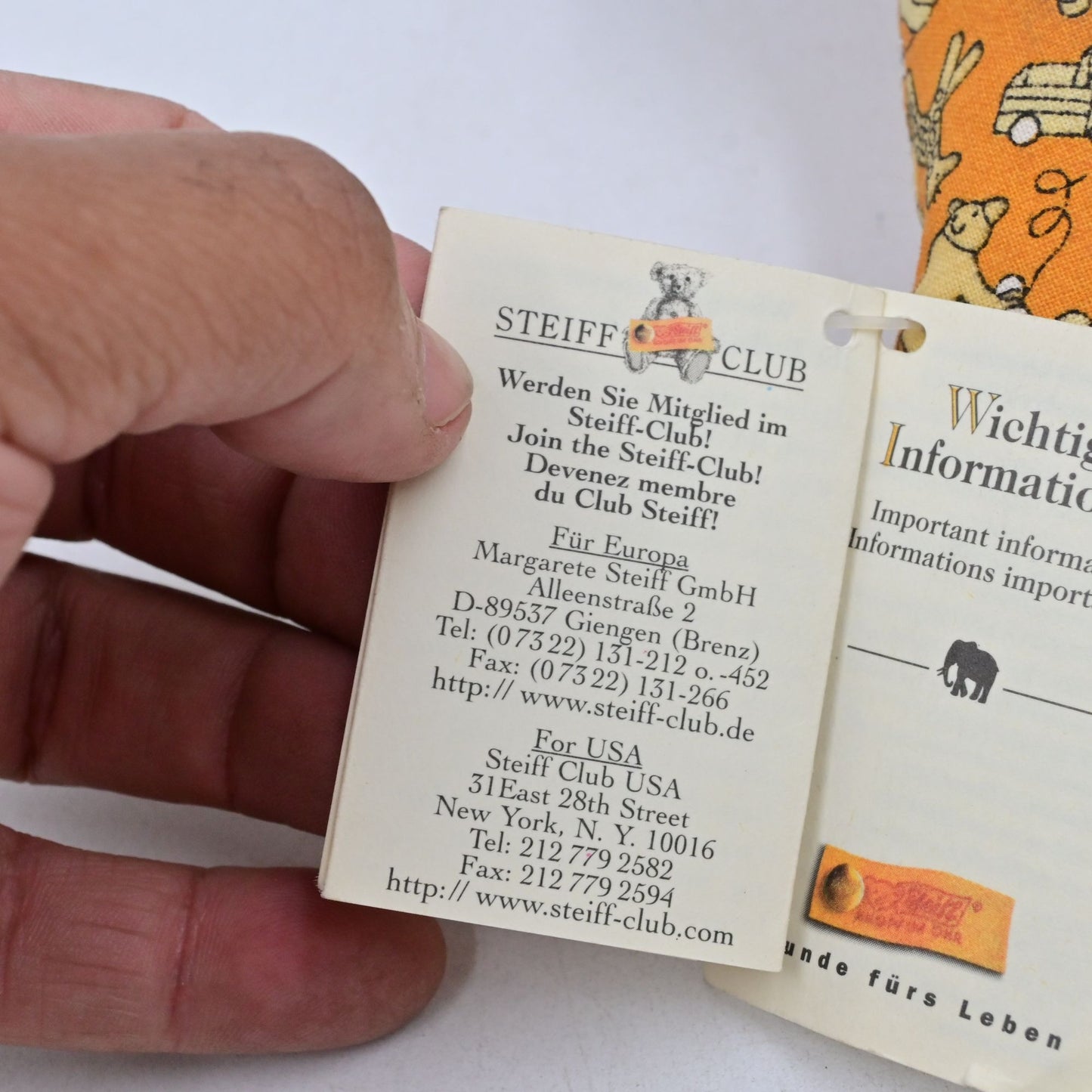 Babyartikel Bear with Tags Margarete Steiff 8"
