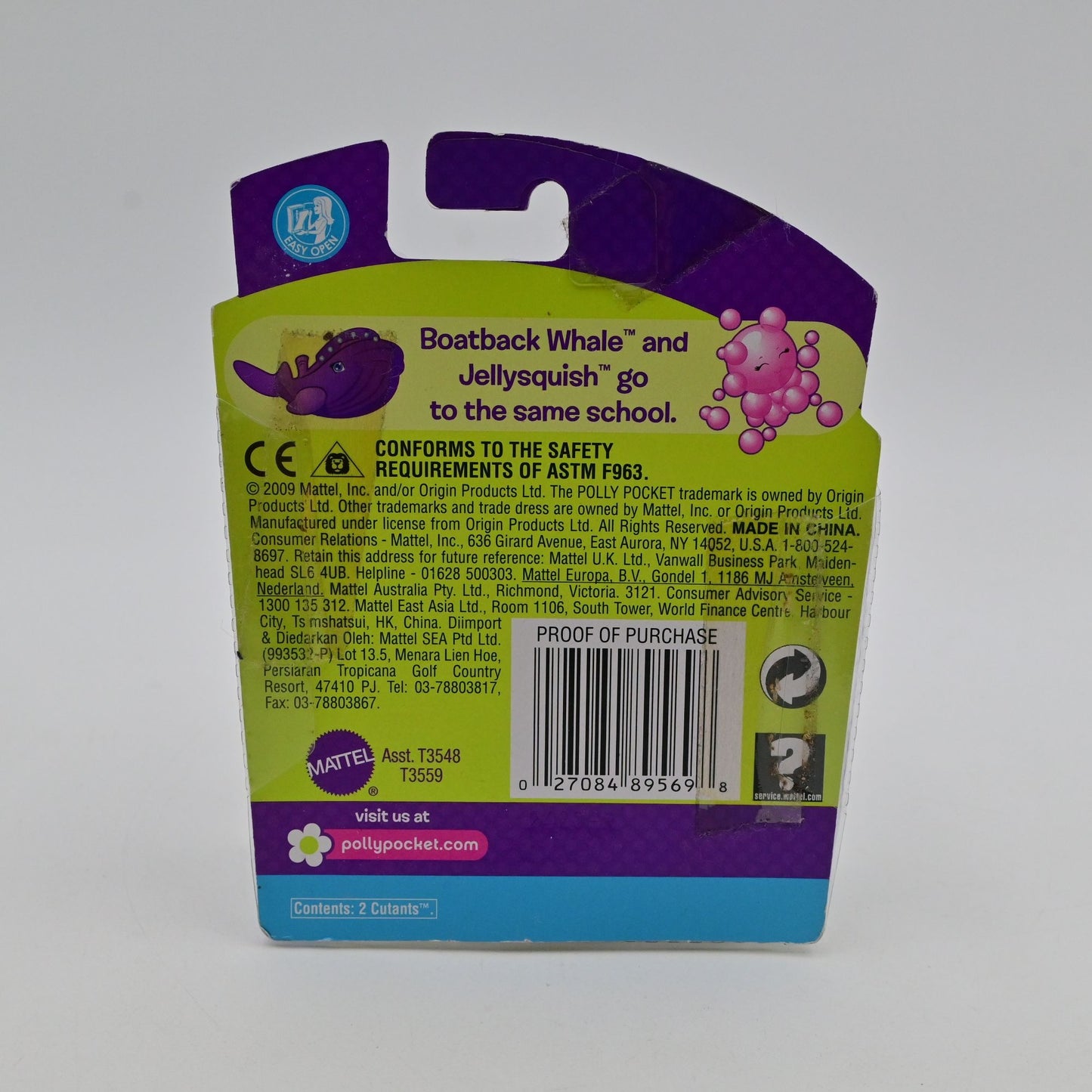Mattel Polly Pocket Boatback Whale and Jellysquish set