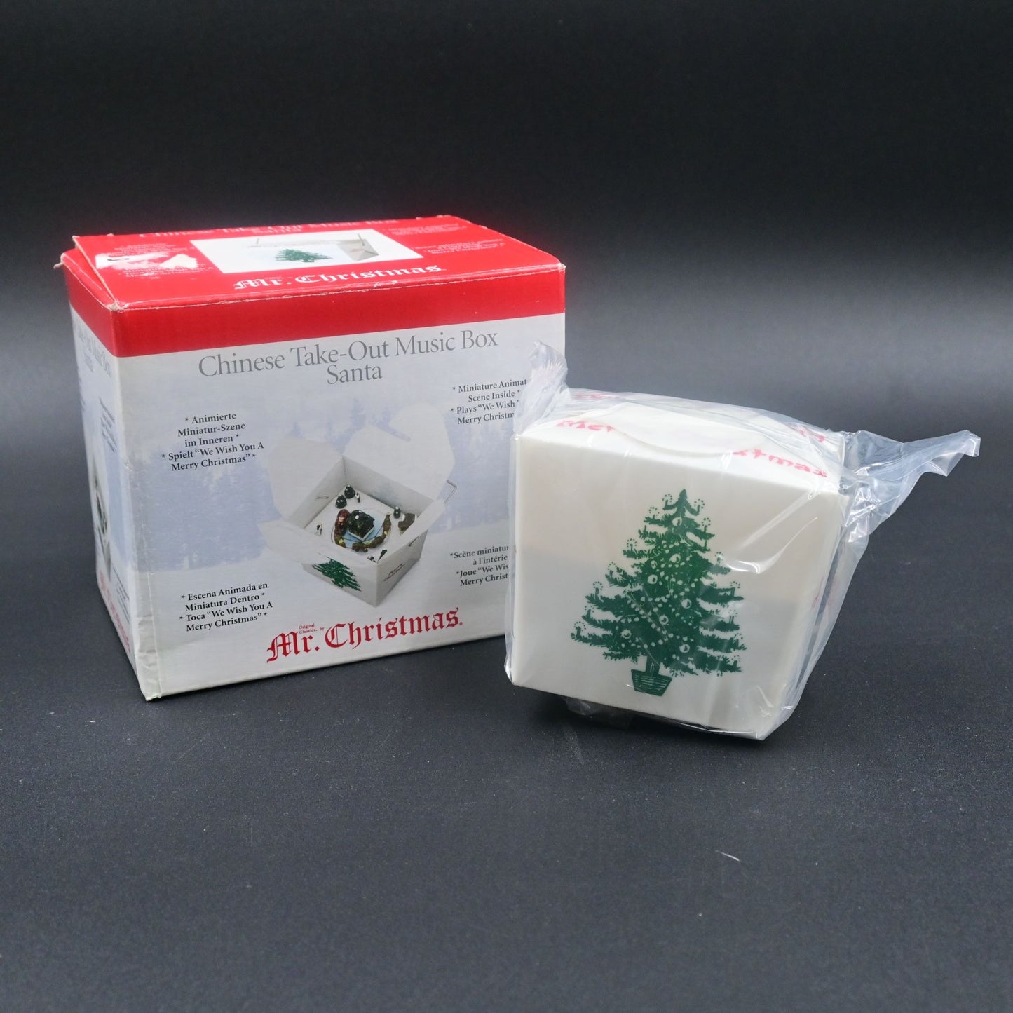 Mr. Christmas Chinese Take Out Box Miniature Musical Animated 2007