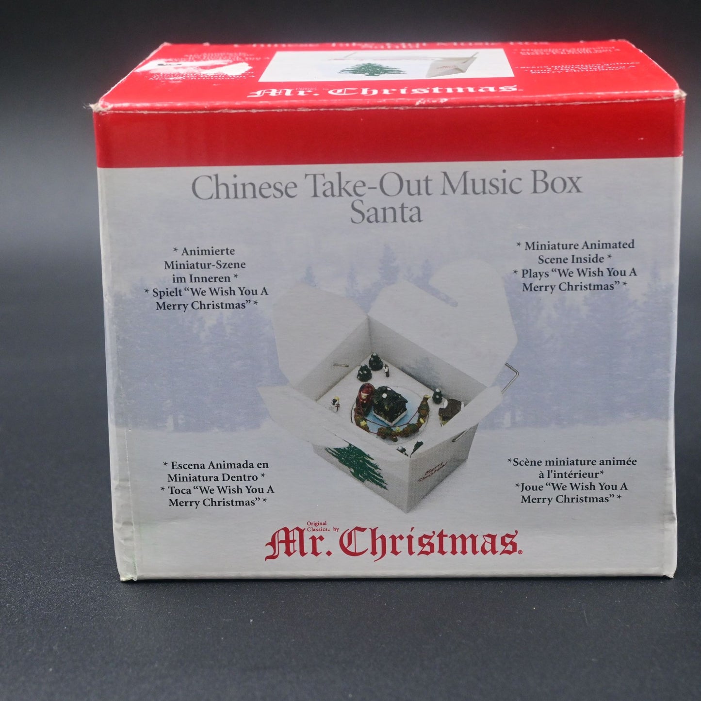 Mr. Christmas Chinese Take Out Box Miniature Musical Animated 2007