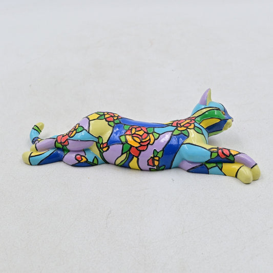 Purr-fect Reflections of Tiffany Daffodils Cat Figurine Hamilton Collection