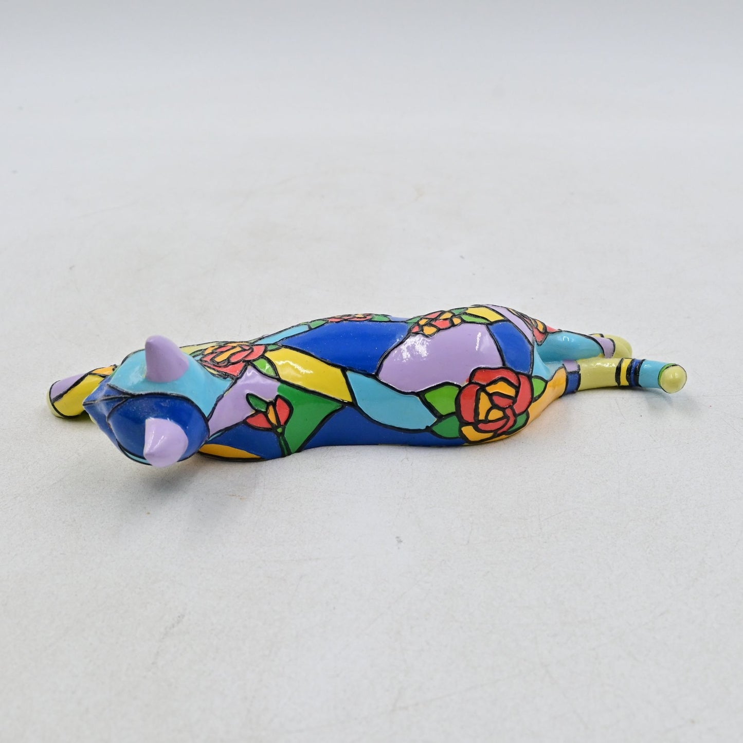 Purr-fect Reflections of Tiffany Daffodils Cat Figurine Hamilton Collection