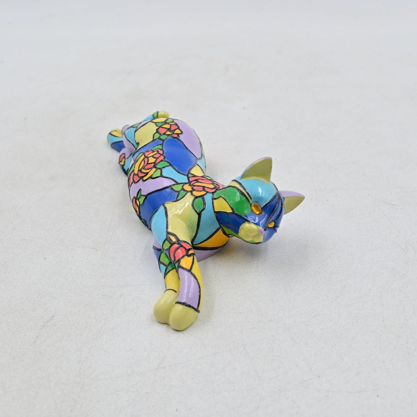 Purr-fect Reflections of Tiffany Daffodils Cat Figurine Hamilton Collection