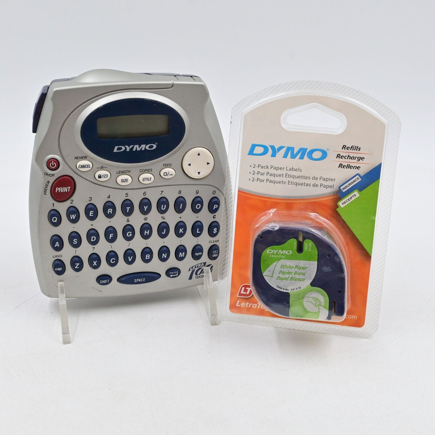 Dymo LetraTag QX50 Label Maker W/ 2 Pack Label Cartridge