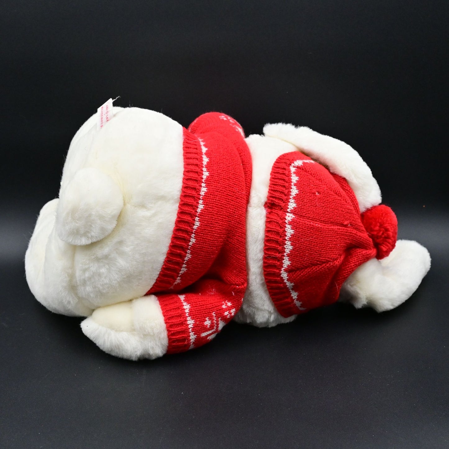 Vintage 1987 Mervyn's White Bunny Rabbit Christmas Plush