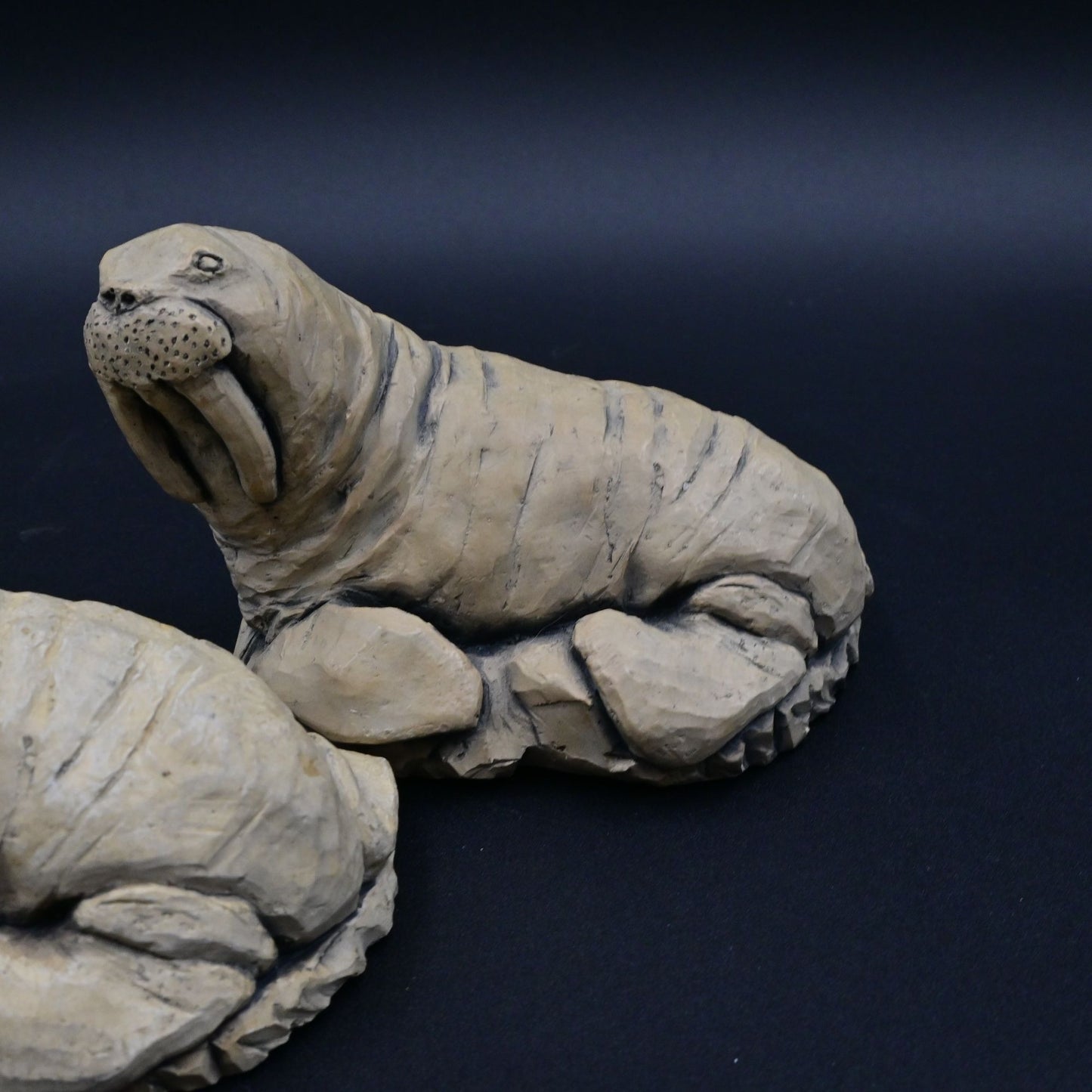 Glacial Ice Age Sculptures Alaska Walrus Figurines Bundle Of 2