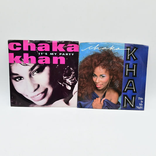 Chaka Khan It's my Party & This Is My Night 45 RPM Vinyl Record Bundle