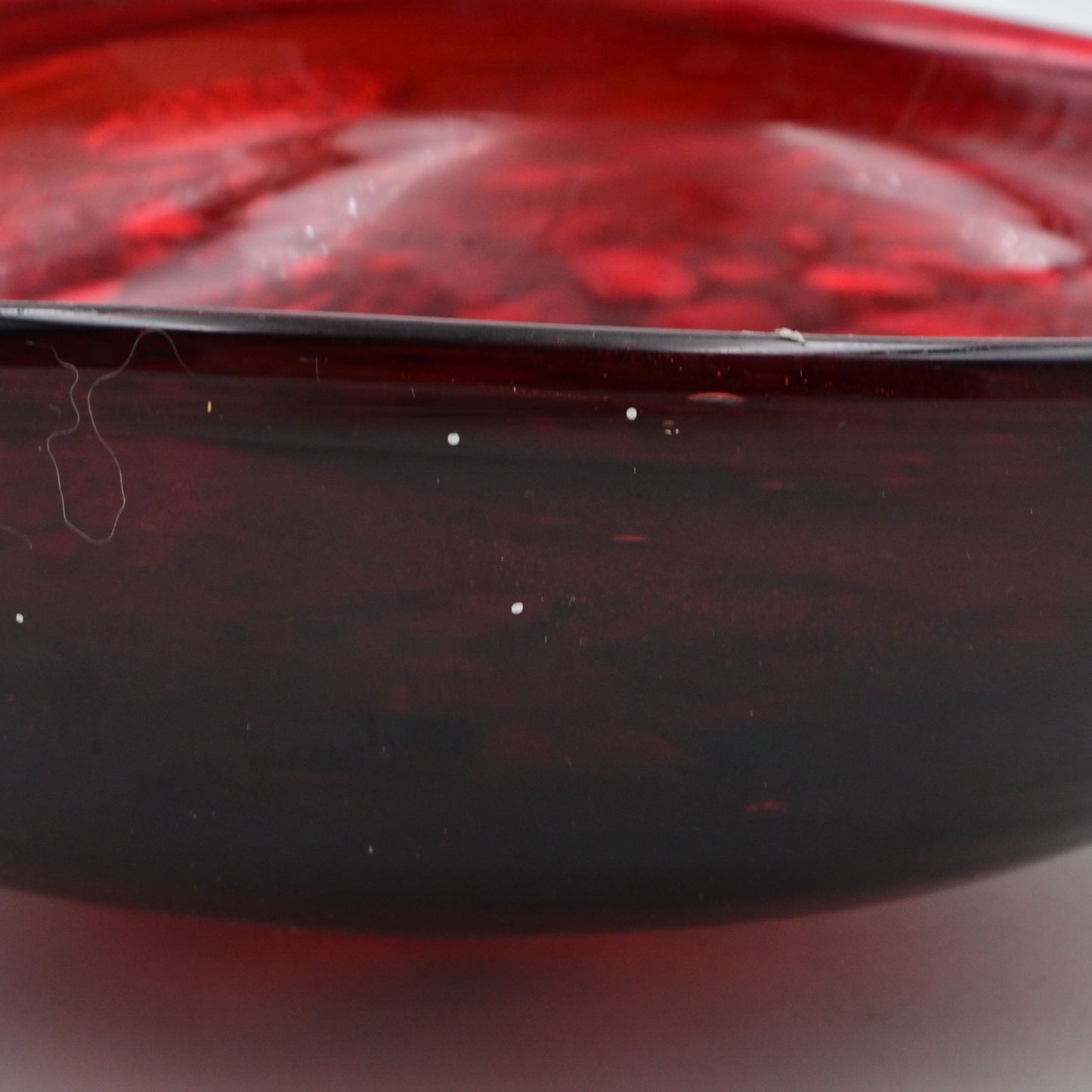 Red Blown Glass Ashtray Murano Style Vintage