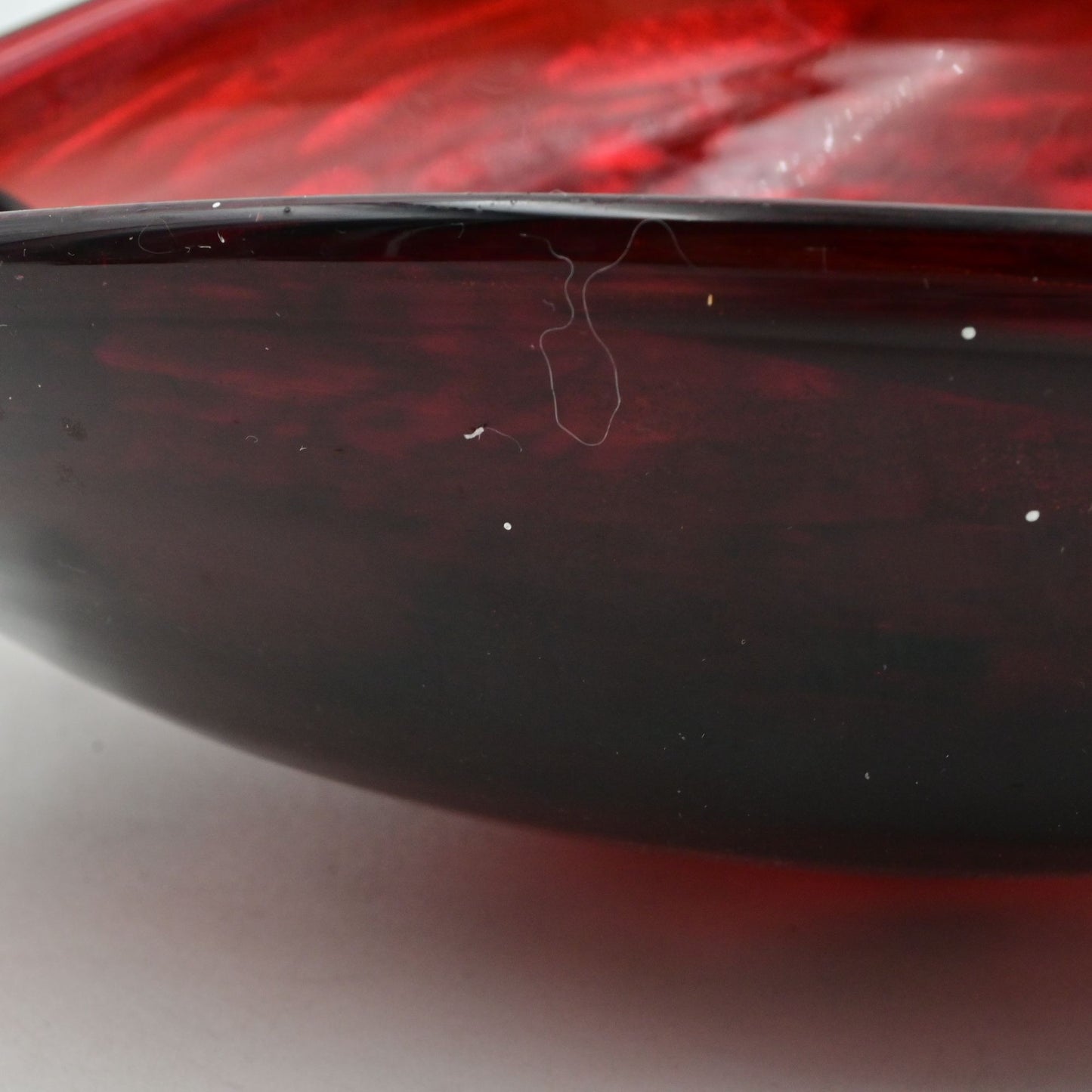 Red Blown Glass Ashtray Murano Style Vintage