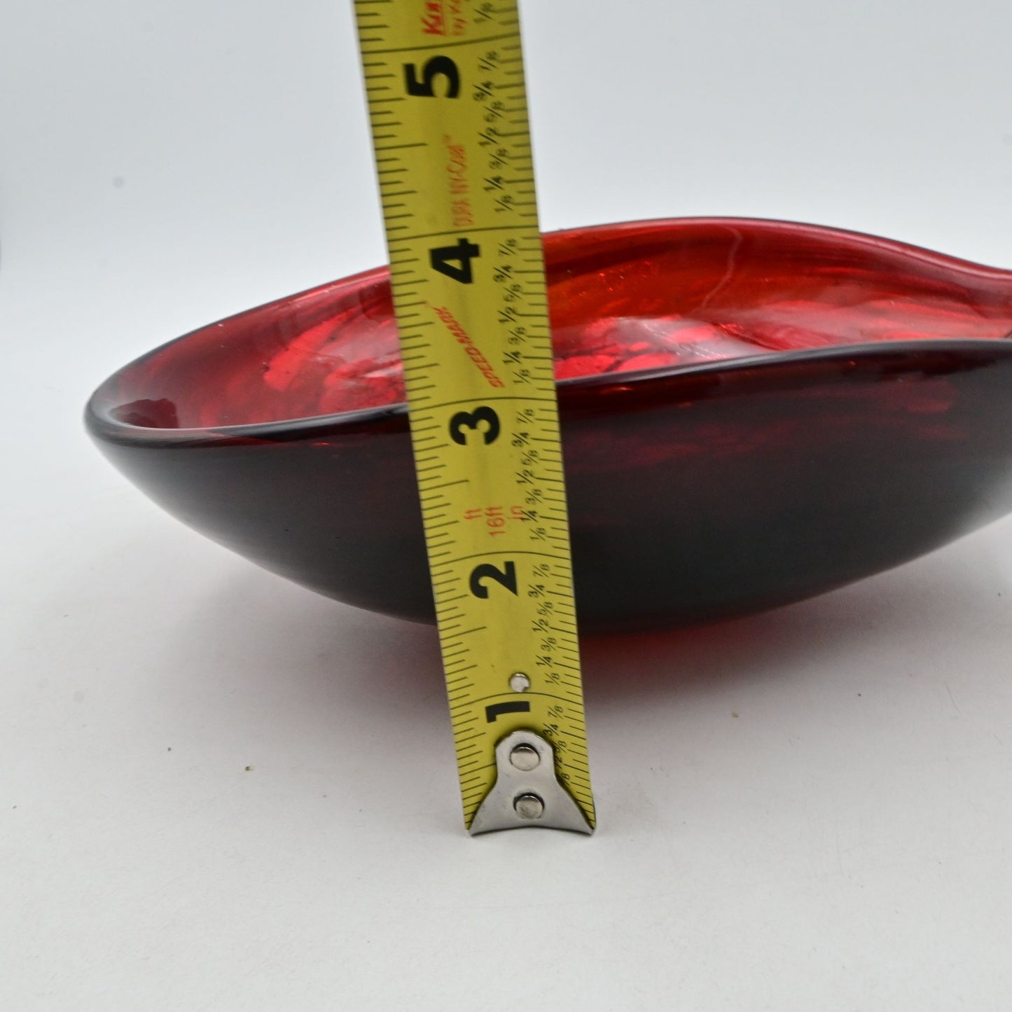 Red Blown Glass Ashtray Murano Style Vintage