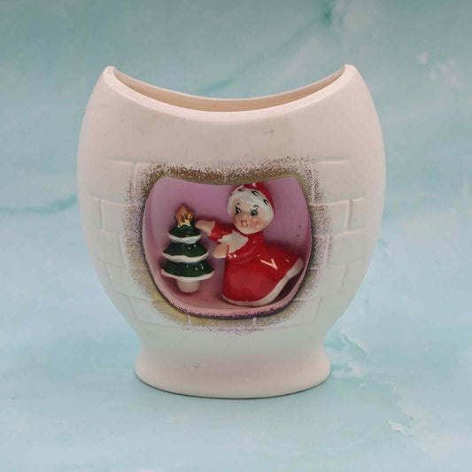 Holt Howard Christmas Pixie Mrs. Claus 3d Ceramic Vintage Planter - Read Below