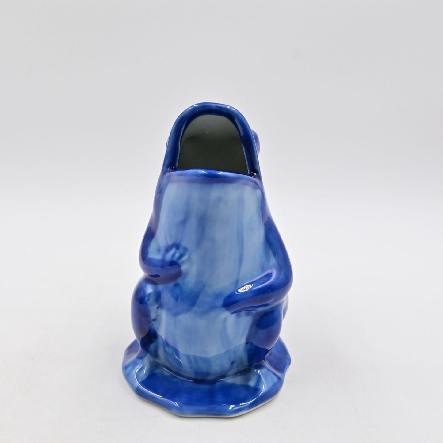 WCL Ceramic Pottery Blue Frog Pitcher Hand Painted - Vintage