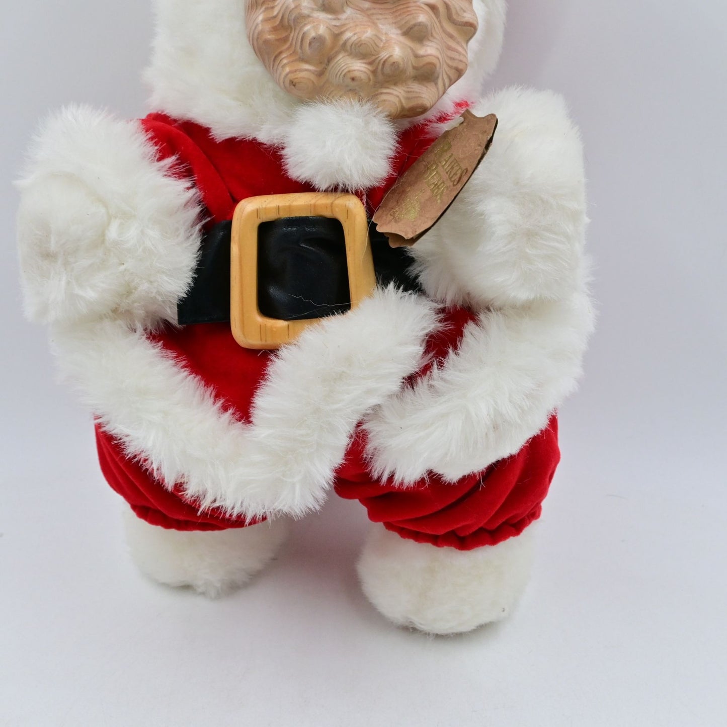 Robert Raikes Bear 1989 Raikes Wood Face Santa Bear Christmas 16” Vintage