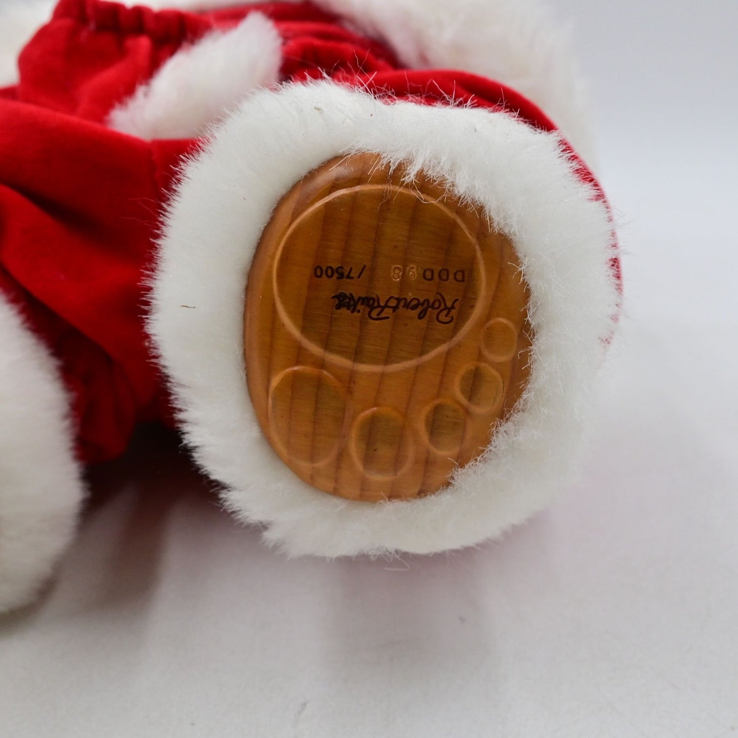 Robert Raikes Bear 1989 Raikes Wood Face Santa Bear Christmas 16” Vintage