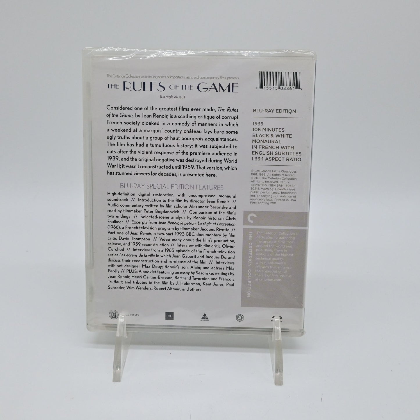 The Rules of the Game Criterion Collection Blu-ray