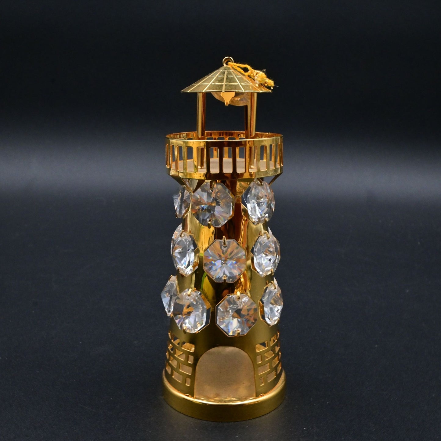 KG & C 24K Gold Plated Austrian Swarovski Crystal Lighthouse Ornament