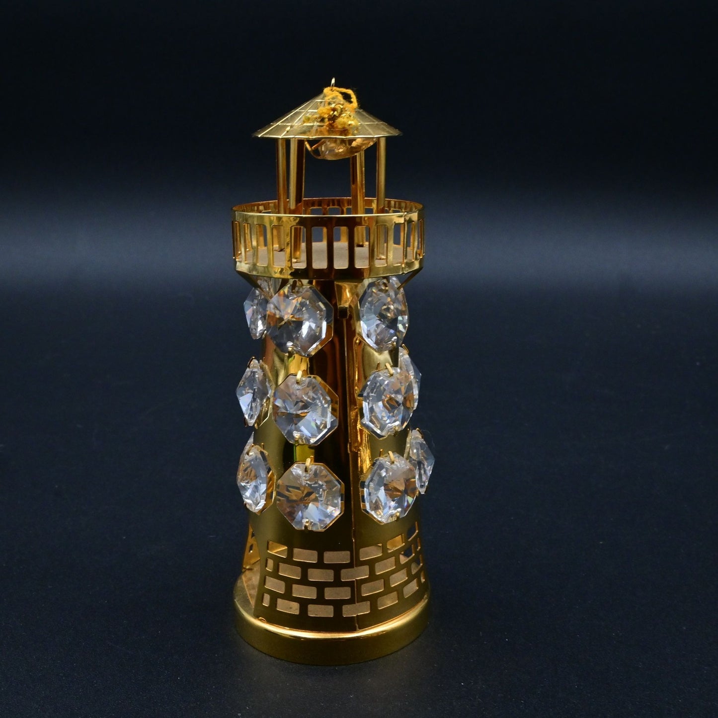 KG & C 24K Gold Plated Austrian Swarovski Crystal Lighthouse Ornament