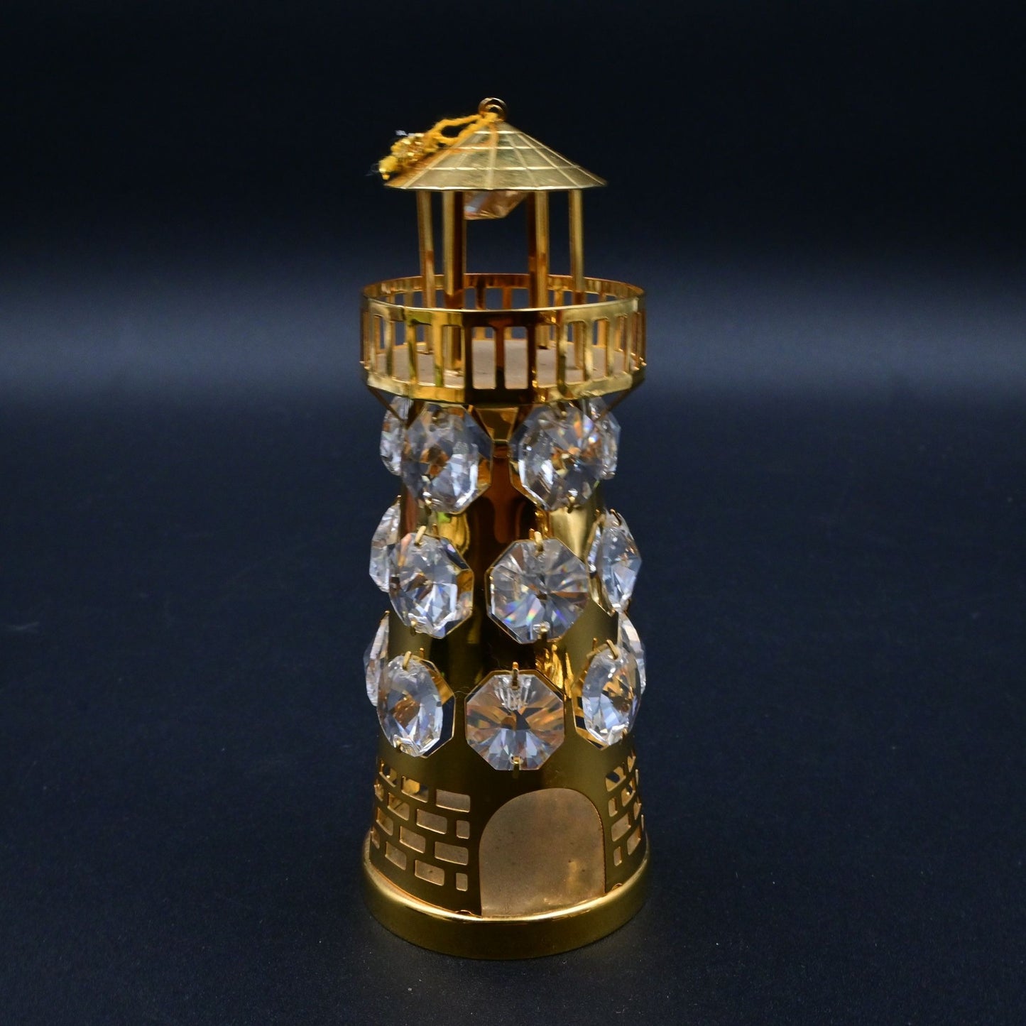 KG & C 24K Gold Plated Austrian Swarovski Crystal Lighthouse Ornament