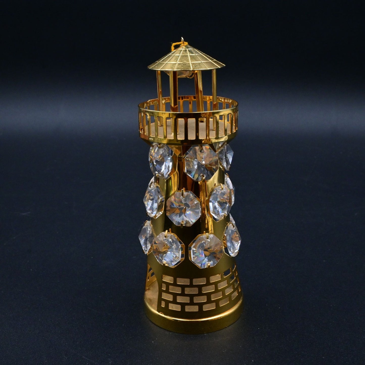 KG & C 24K Gold Plated Austrian Swarovski Crystal Lighthouse Ornament