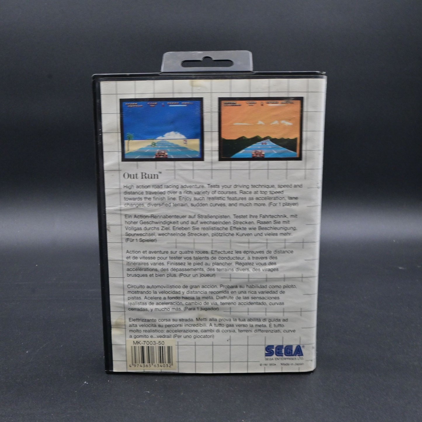 Out Run Sega Master Video Game Cartridge CIB