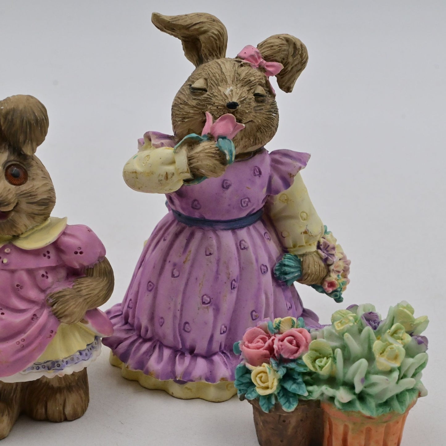 Vintage 1993 Mervyn's Bunny Rabbit Figurines Bundle Oof 3