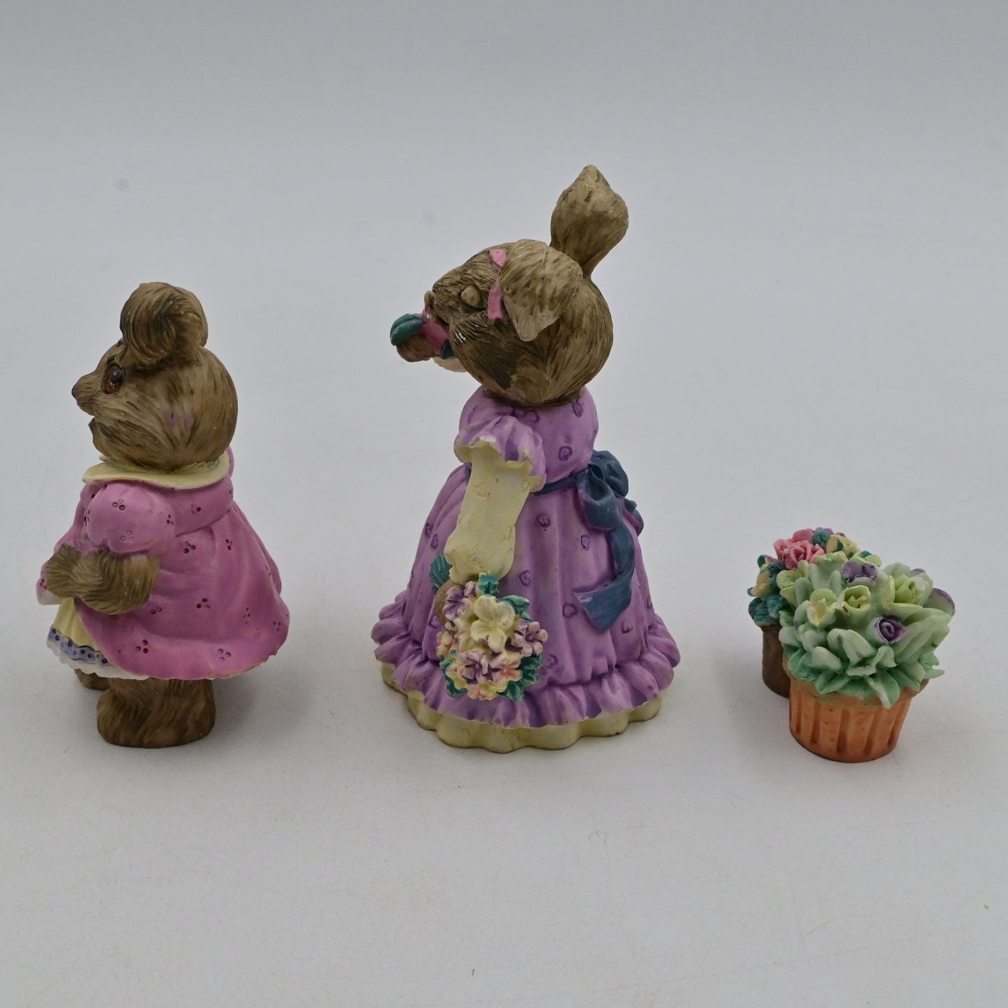 Vintage 1993 Mervyn's Bunny Rabbit Figurines Bundle Oof 3