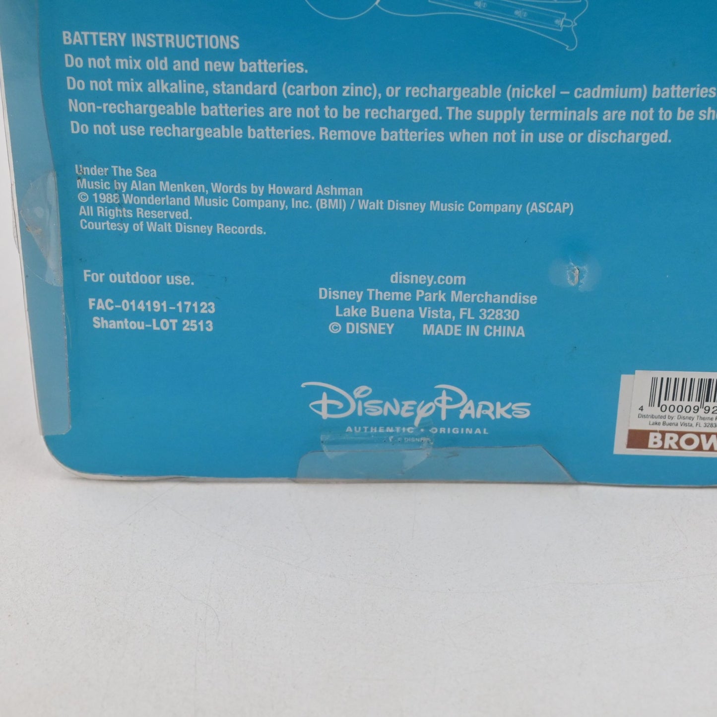 Disney Parks The Little Mermaid Musical Light-Up Bubble Blower