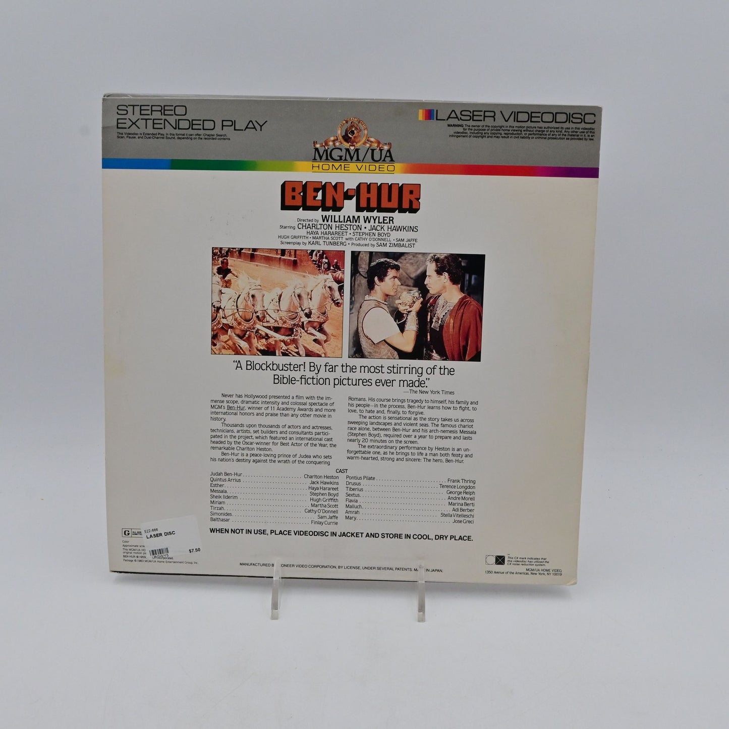 Ben-Hur Laserdisc 2-Disc Set MGM/UA Home Video Stereo Extended Play