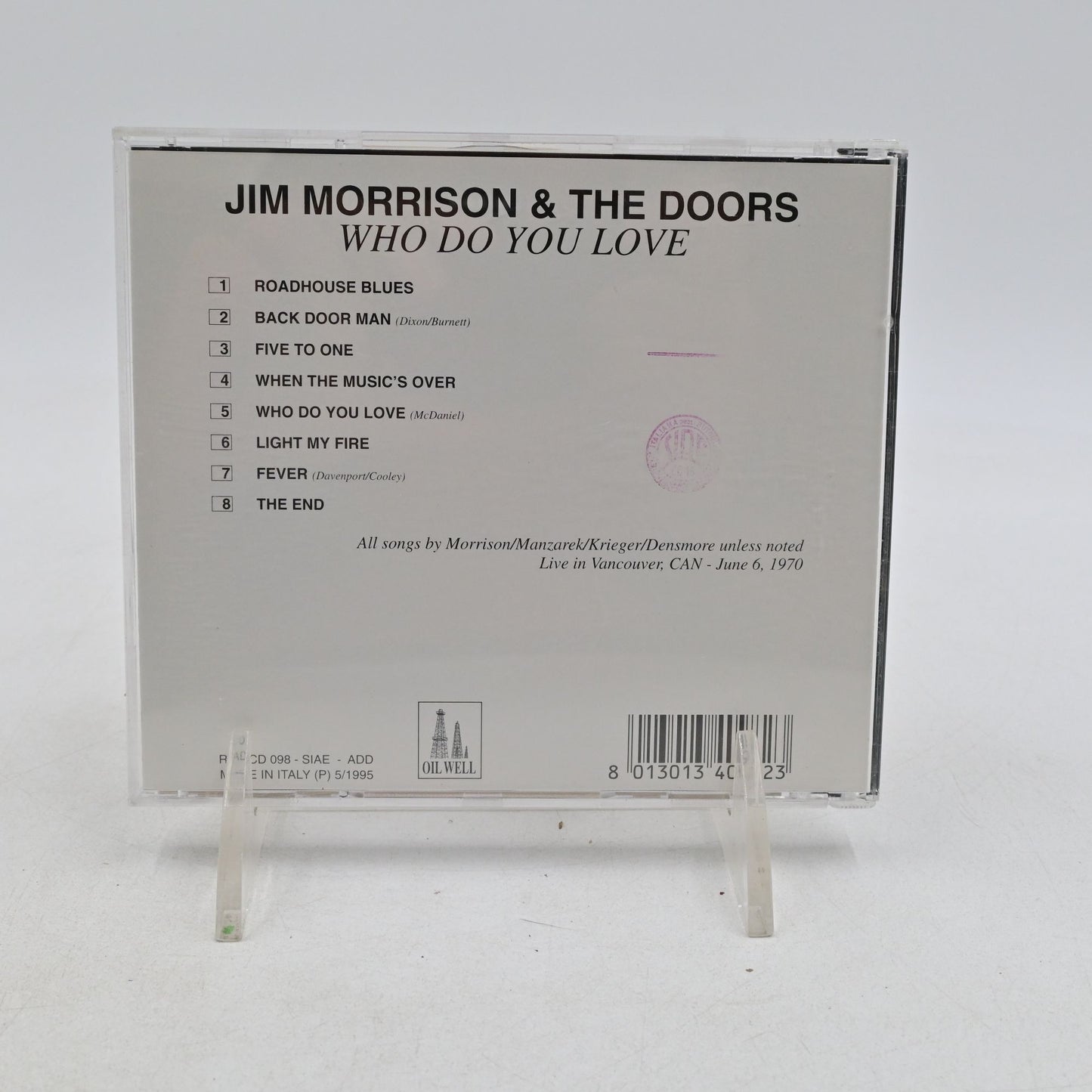 Jim Morrison & The Doors Who Do You Love Italian Import Cd