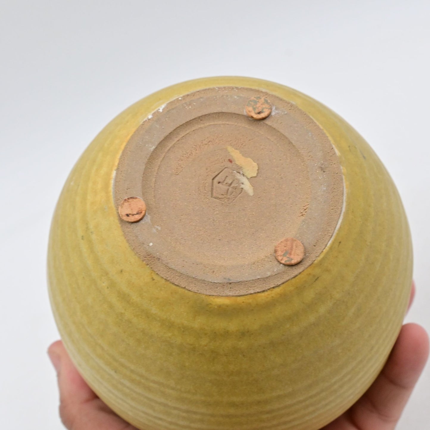 Otagiri OMC Japan Stoneware Vase 6.5" Dijon Yellow Textured Finish Vintage