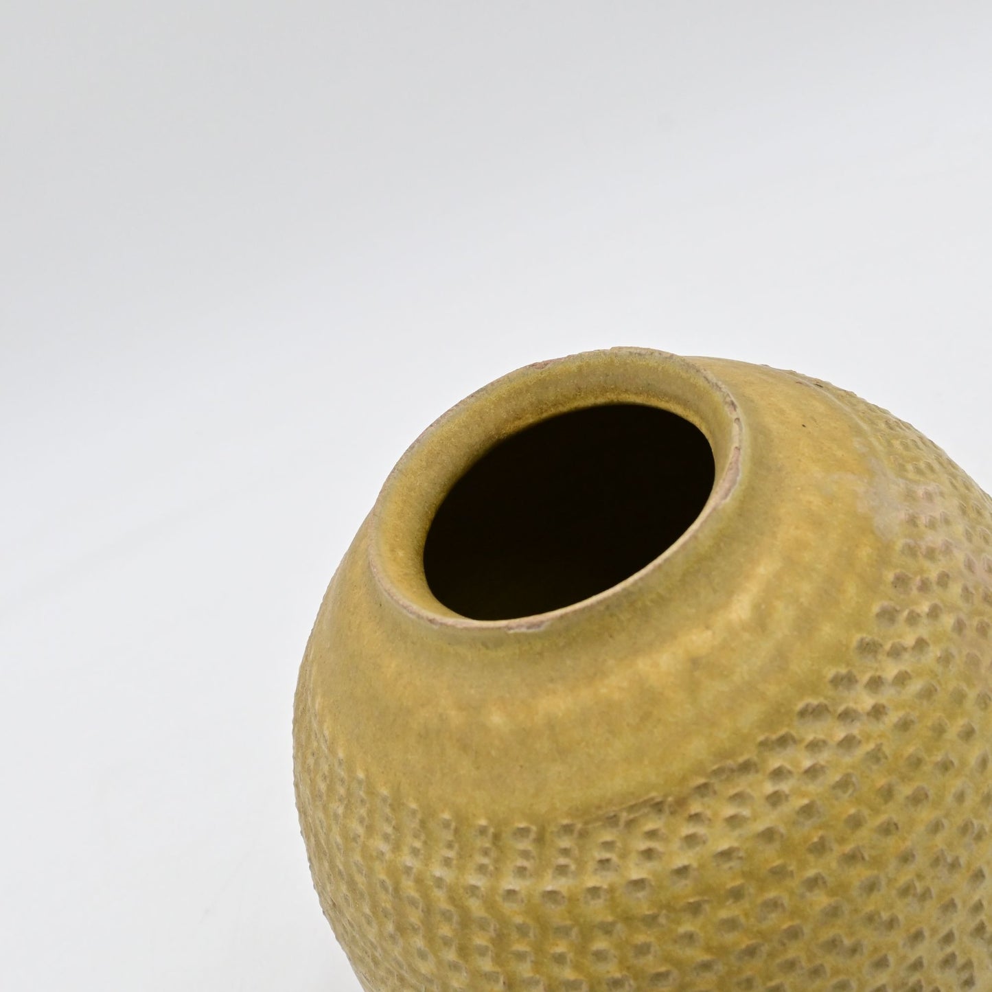 Otagiri OMC Japan Stoneware Vase 6.5" Dijon Yellow Textured Finish Vintage