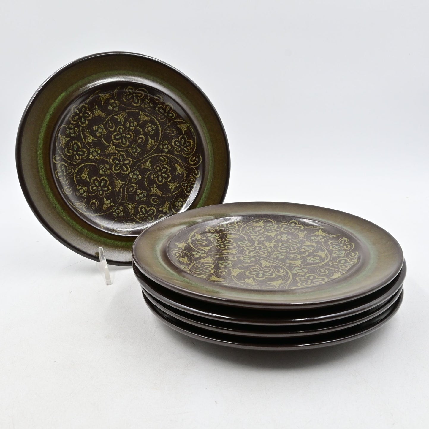 Franciscan Madeira Earthenware Salad Plate Set Of 5 Brown & Green