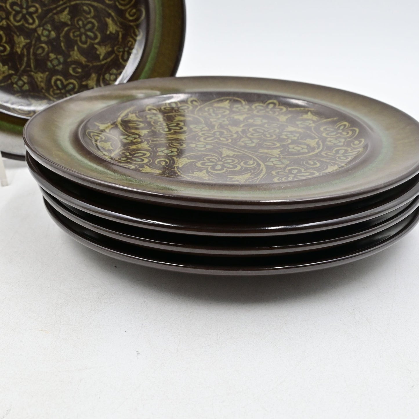 Franciscan Madeira Earthenware Salad Plate Set Of 5 Brown & Green