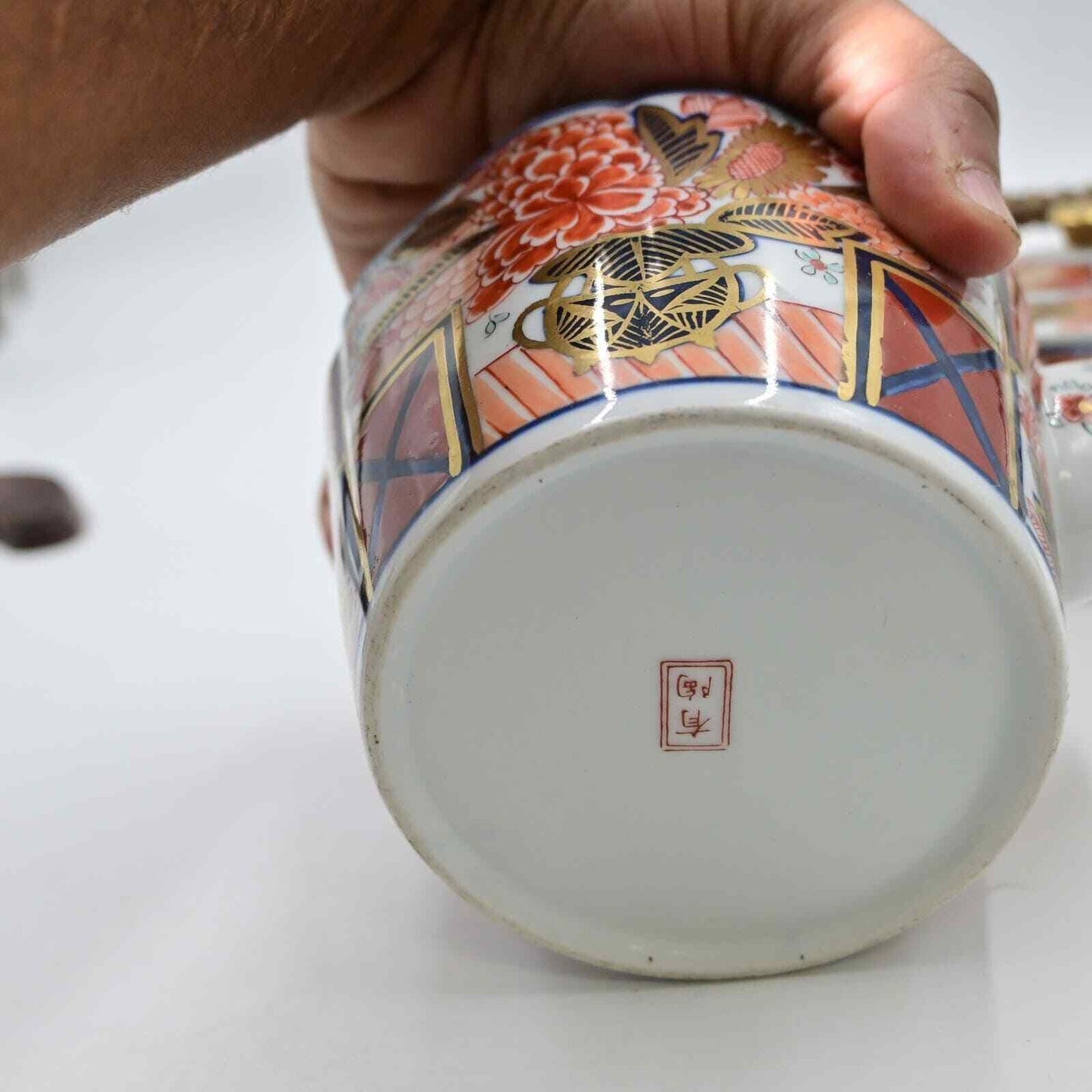 Japanese Imari Ware Ceramic Teapot Set Of 2 - Vintage