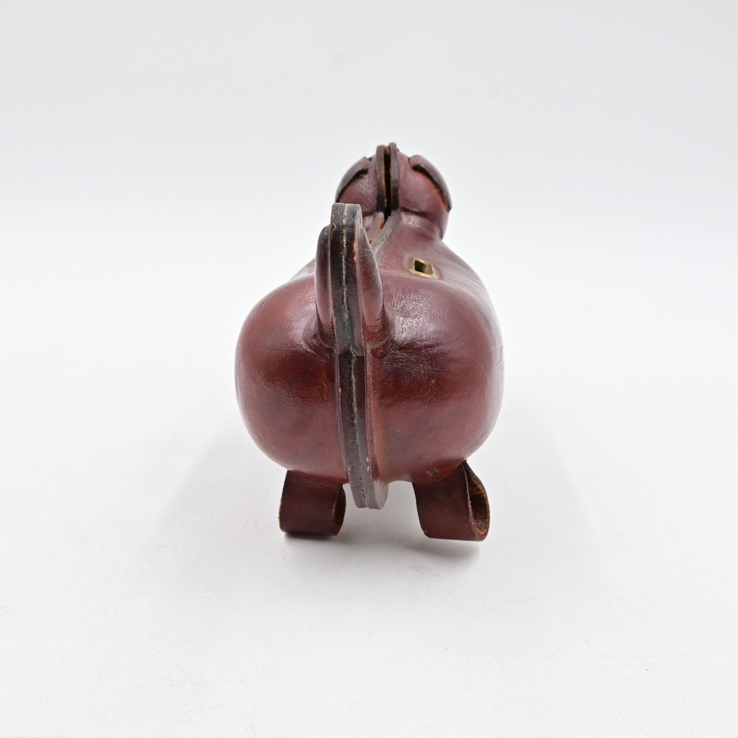 MCM Japanese Leather Weiner Dachshund Dog Piggy Savings Bank Vintage No Collar