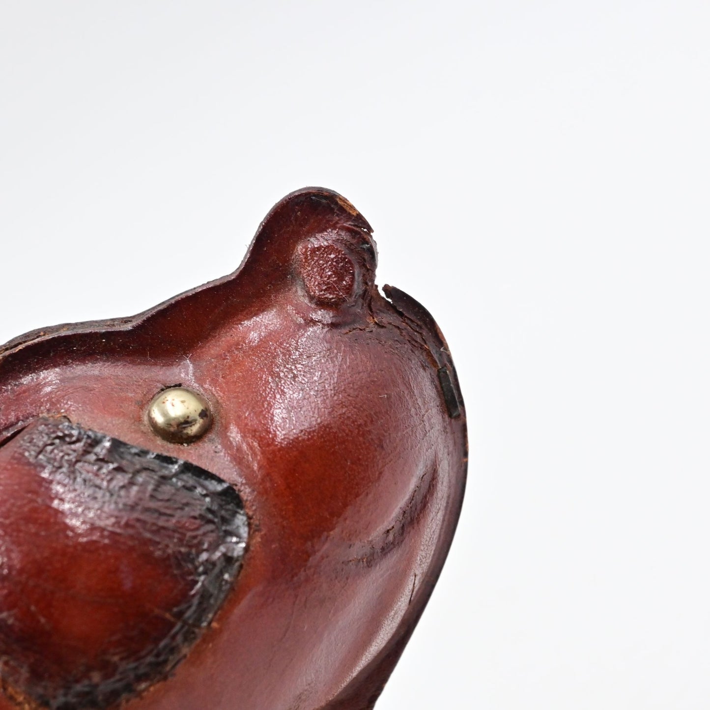 MCM Japanese Leather Weiner Dachshund Dog Piggy Savings Bank Vintage No Collar