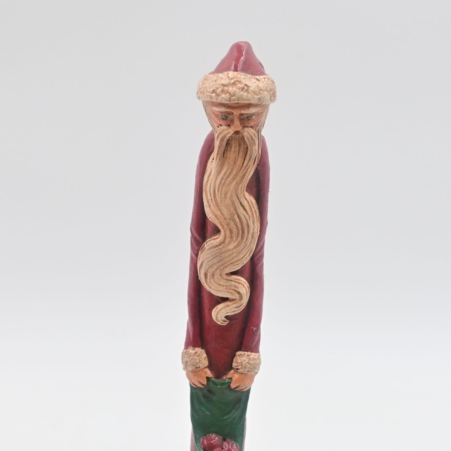 Jim Shore Old World Pencil Santa 9.6" Resin Figurine Sack of Apples Vintage 1990