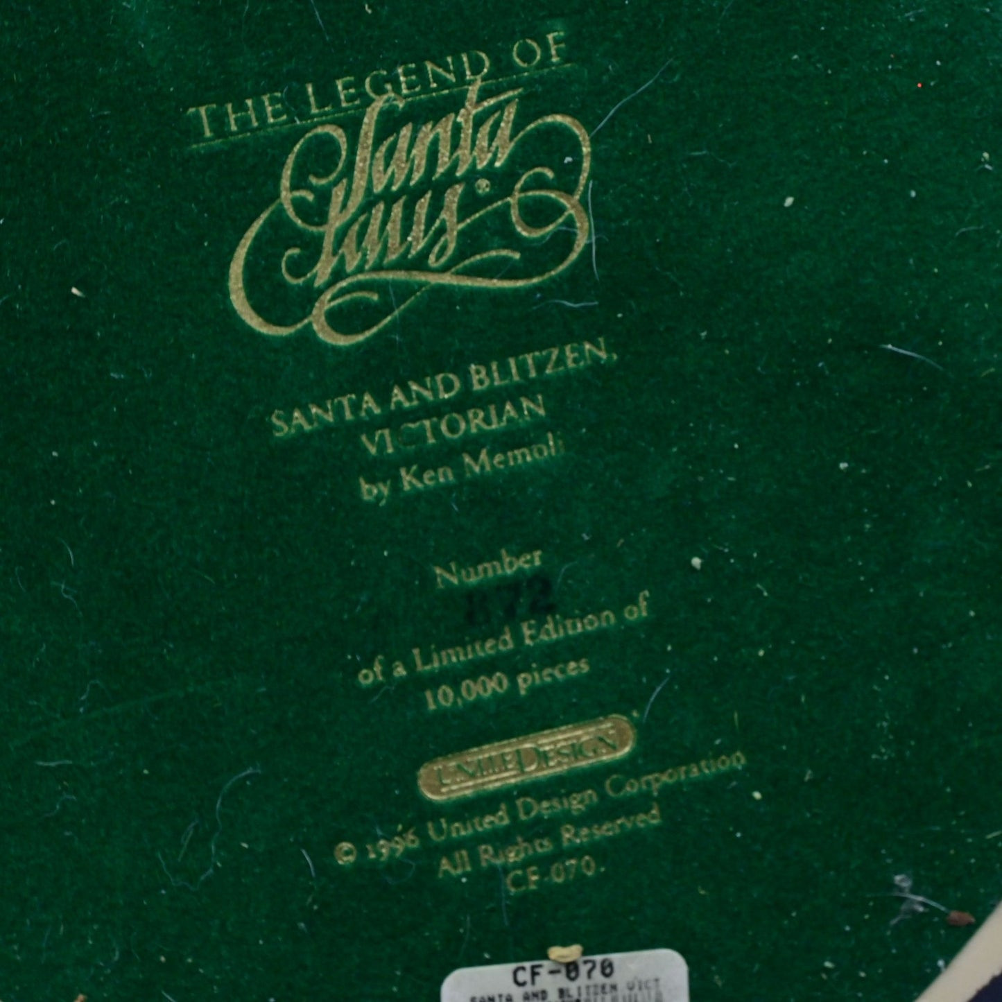 The Legend of Santa Claus United Design Santa and Blitzen - Vintage 1996