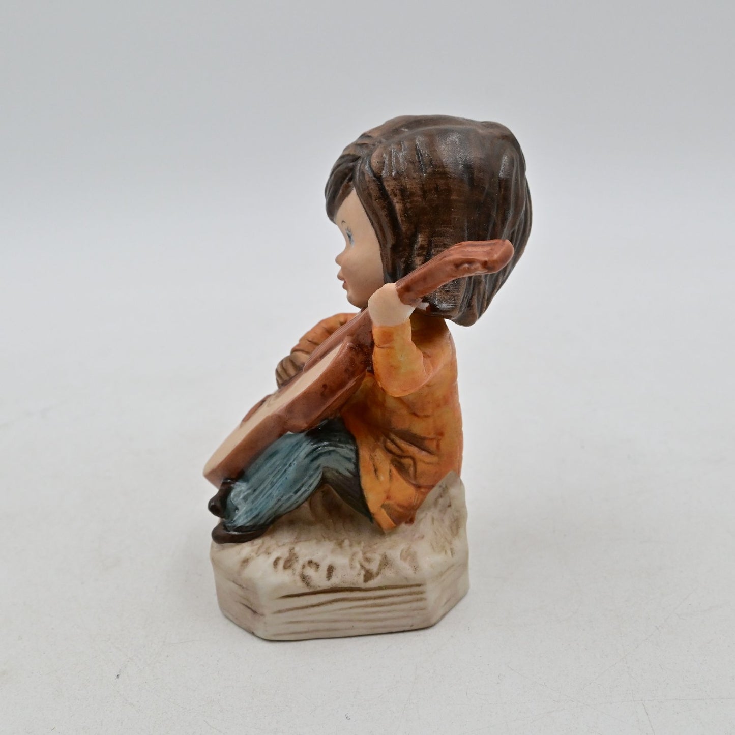 Fran Mar Gorham Moppets Figurine Ceramic I Miss You Guitar Girl - Vintage 1971