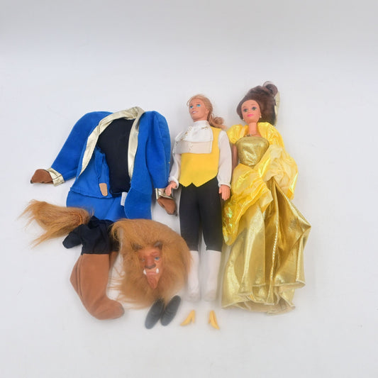 Disney Beauty And The Beast Classics Beast & Belle Doll Bundle Loose Vintage